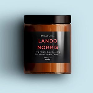 Lando Norris grappig citaat - Smells Like McLaren Formula 1 Gift Candle Fan - F1 grappig cadeau voor hem, vriend, vriend, echtgenoot verjaardag