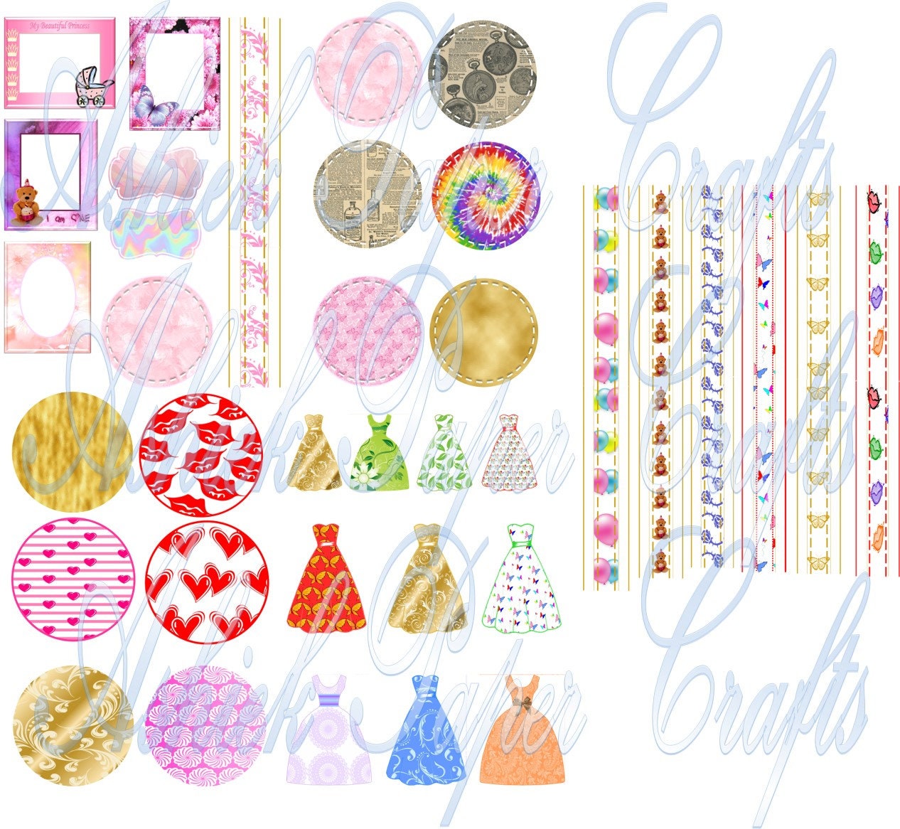 Embellishment Helpers printable Embellishments Scrapbooking | Etsy