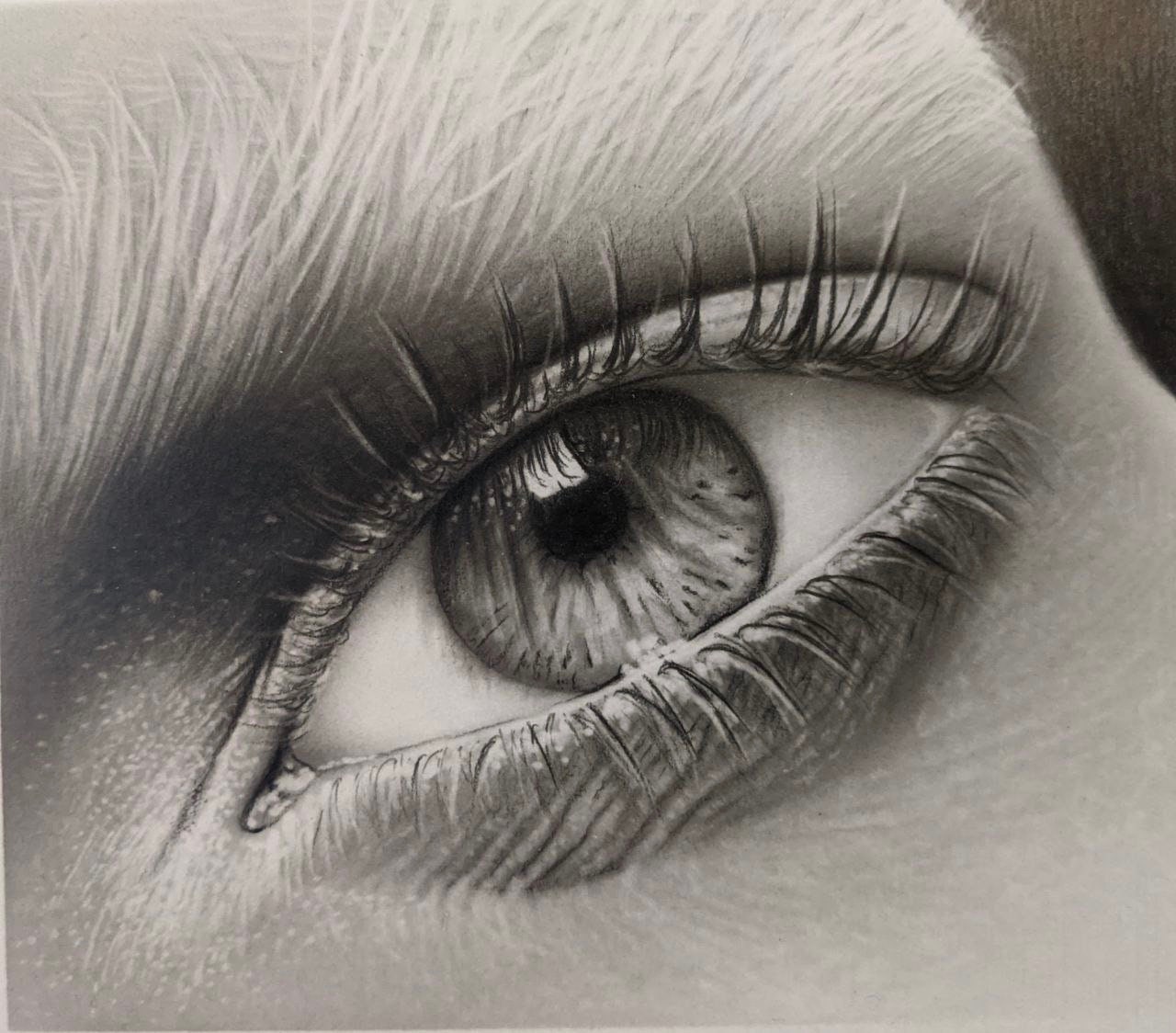 Eye Drawing Eye Print, Fine Art Print, Hyperrealistic Art Drawing of