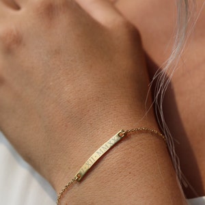 18K plated Personalized bracelet-Gift for Mom-Custom Coordinates Bracelet Engraved Bracelets For Women-Personalized bracelet image 1