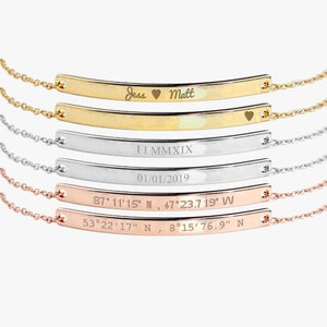 18K plated Personalized bracelet-Gift for Mom-Custom Coordinates Bracelet Engraved Bracelets For Women-Personalized bracelet image 7