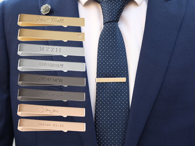 Personalized Tie Clips Gold Tie Clip Tie Clips Men's Etsy