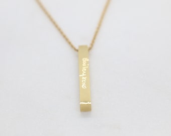 18k Plated Personalized Bar Necklace Custom Name Graduation gift Women Name Necklace Name Plate Necklace Initial Necklace Gold Bar Necklace