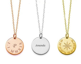 Coordinate coin Necklace Initial Necklace, initial Charm, Monogram Necklace, Custom Name Necklace, Name Necklace, bridesmaid gift, Wedding