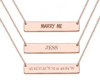 18k Plated Personalized Bar Necklace Custom Name Graduation gift Women Name Necklace Name Plate Necklace Initial Necklace Gold Bar Necklace