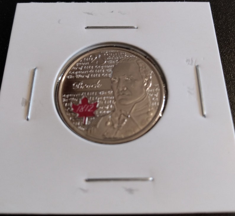 2012 Canada 25 Cent Brock Quarter Major General Canadian Quarter coloured coin Au or Uncirculated condition Free Shipping to Canada and USA