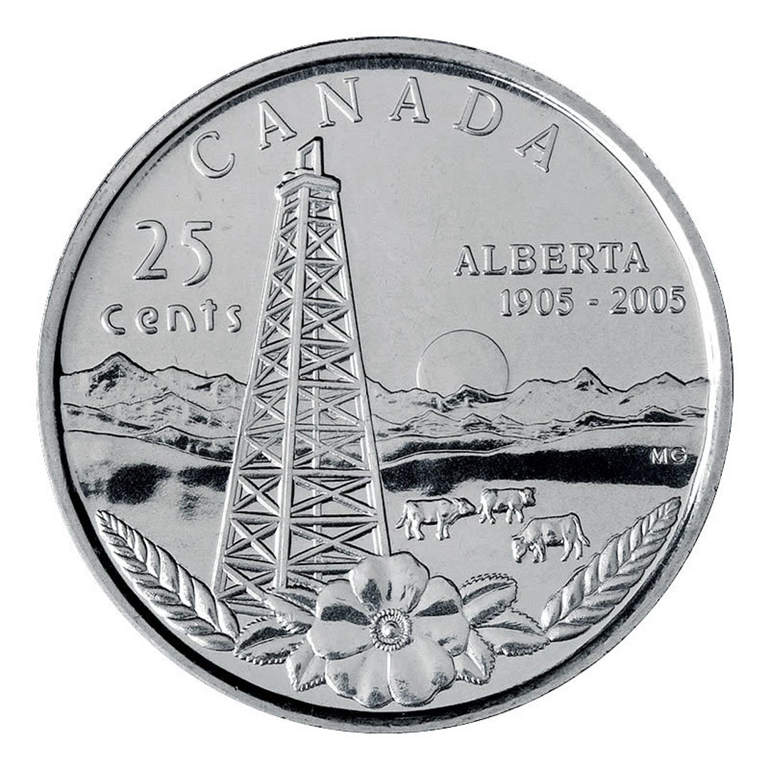 2005 P 1905 Canada 25 Cent Alberta Centennial 2005 P Canadian Quarter