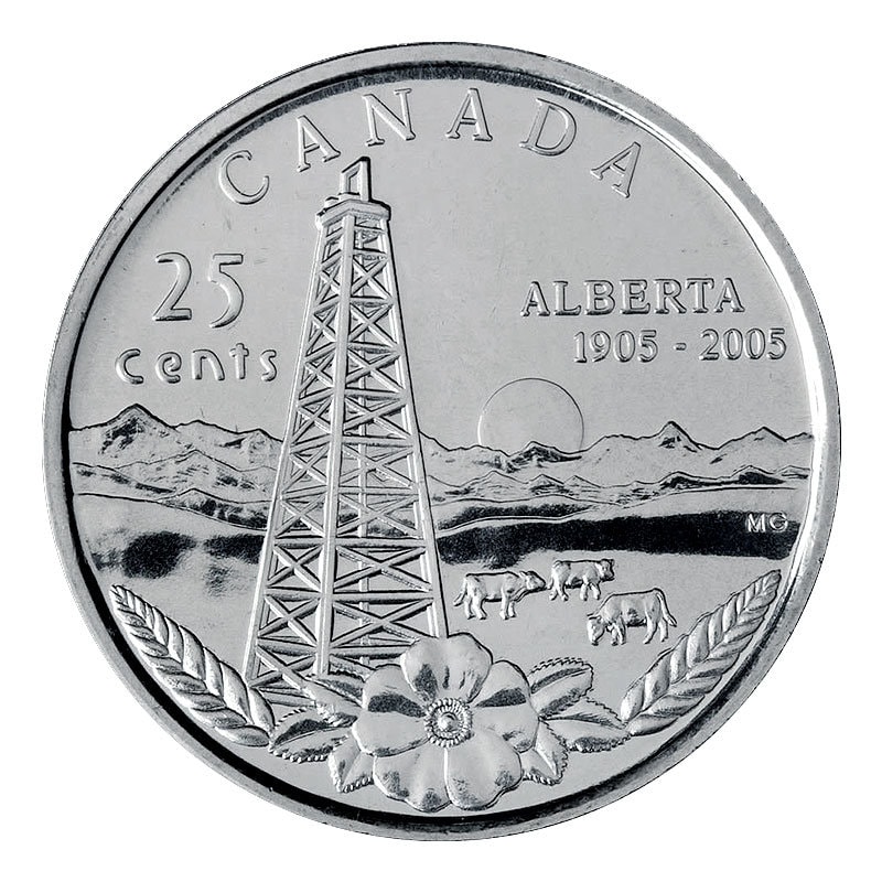 Veteran Alberta and Saskatchewan Canada 25 Cents BU 2005 P 