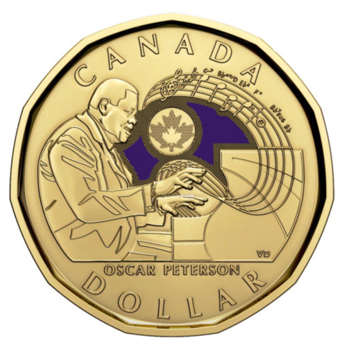 2022 Canadian 1 Dollar Celebrating Oscar Peterson Coloured