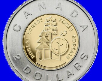 Original 2011 Boreal Forest Canada Toonie Coin Canadian BU Uncirculated Coins