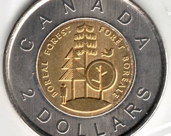 2011 Canada 2 Dollar Boreal Forest Toonie Coin in BU Uncirculated