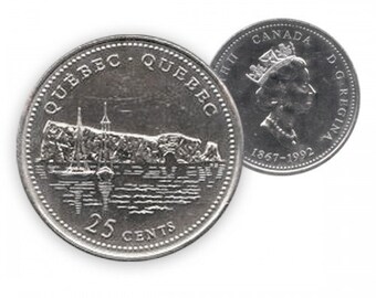 1992 Percé Rock 25 cent Canadian quarter  BU Uncirculated or ciculated condition Canada coins
