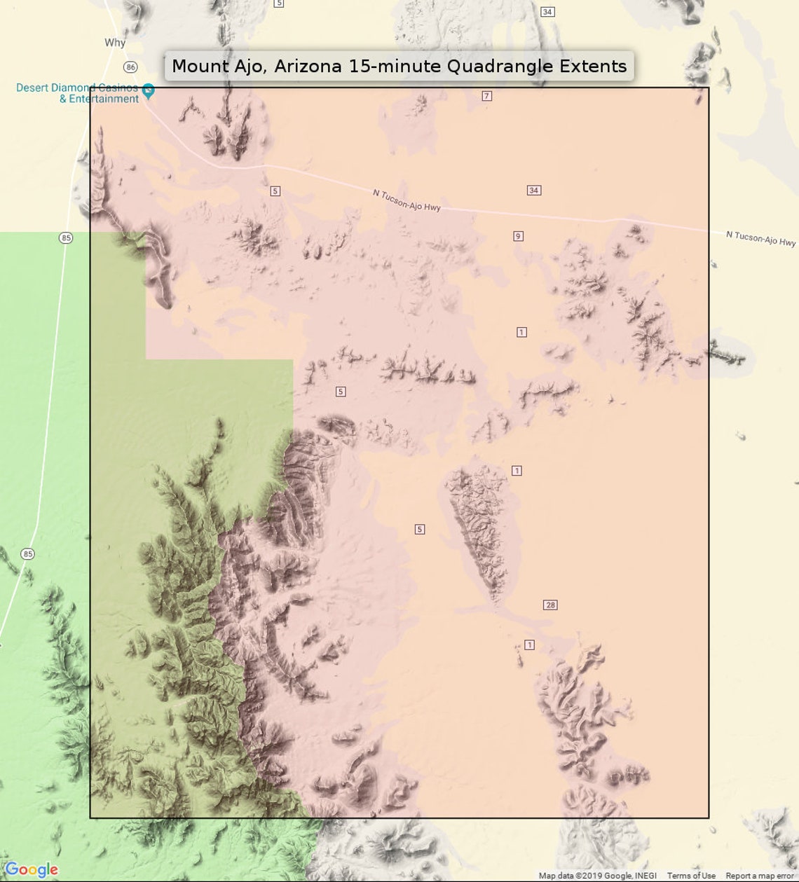 Mount Ajo Arizona Vintage Original USGS Topo Map 1963 Organ - Etsy
