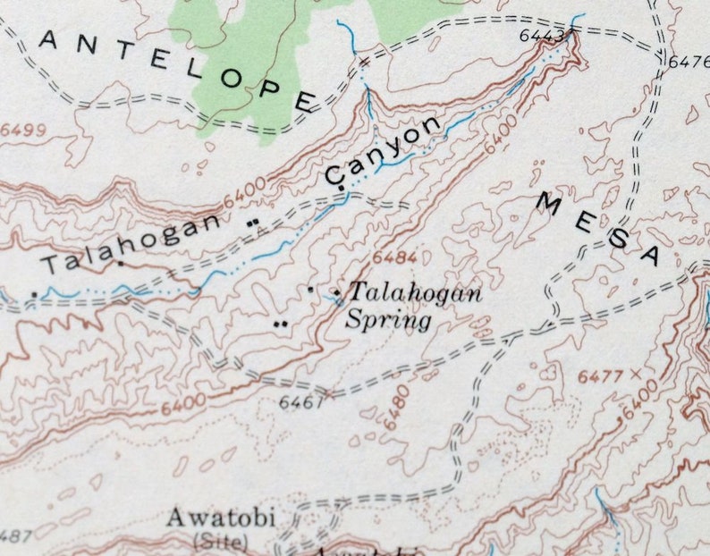 Egloffstein Butte Hopi Navajo Arizona Vintage Original USGS Topo Map 1966 15-minute Topographic