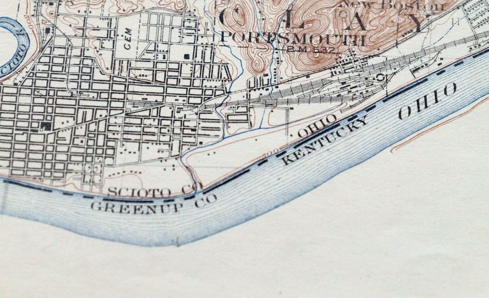 1916 Greenup Kentucky Ohio Historical Antique Original USGS Etsy