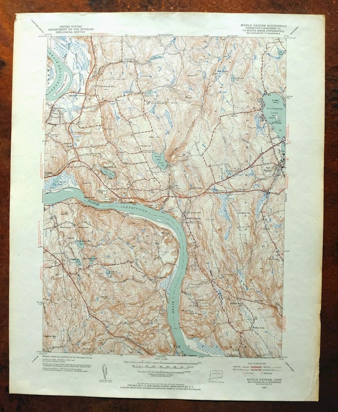 Middle Haddam Connecticut Vintage Original USGS Topographic Etsy