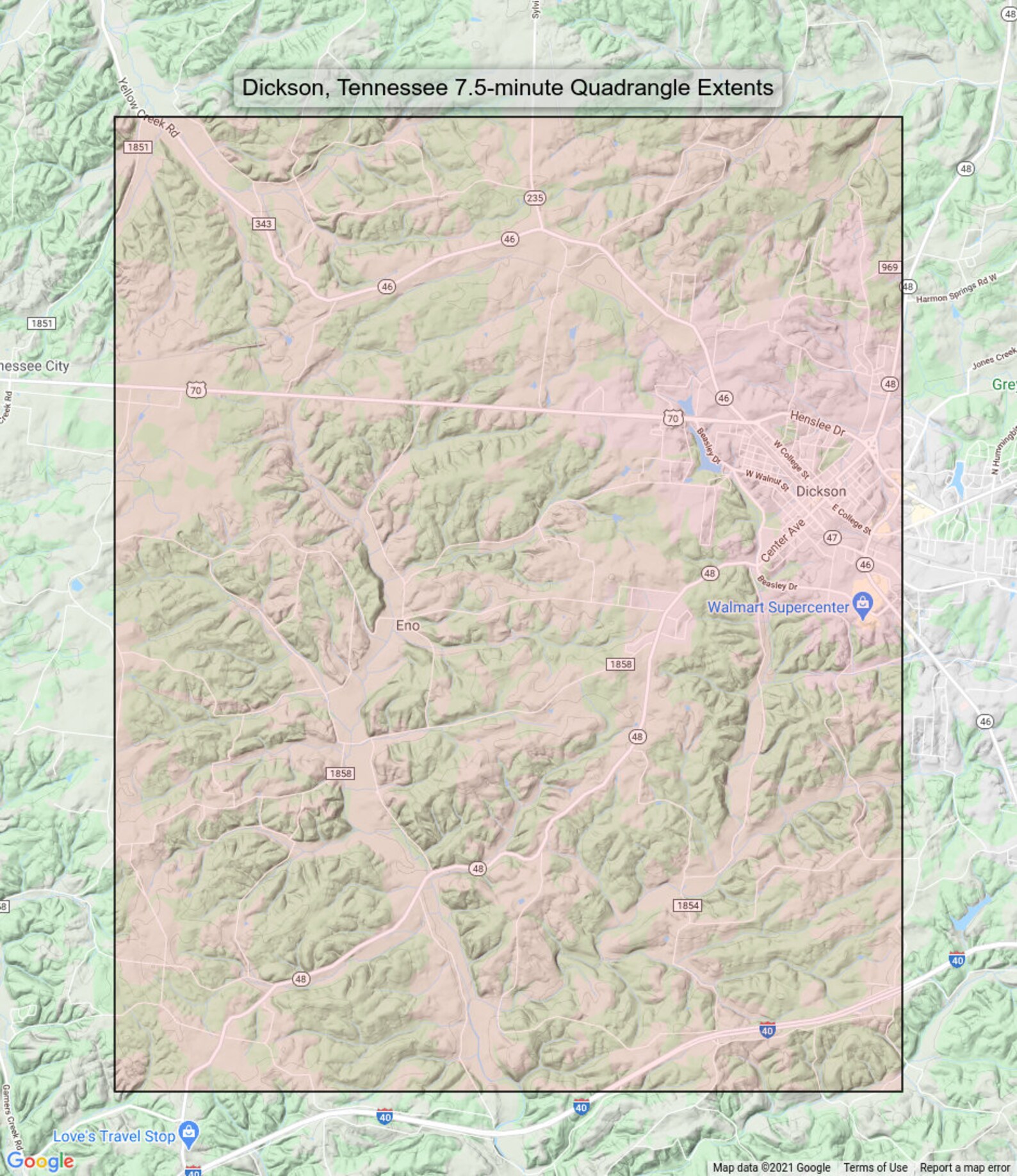 Dickson Eno Tennessee Vintage Original USGS Topo Map 1953 Etsy
