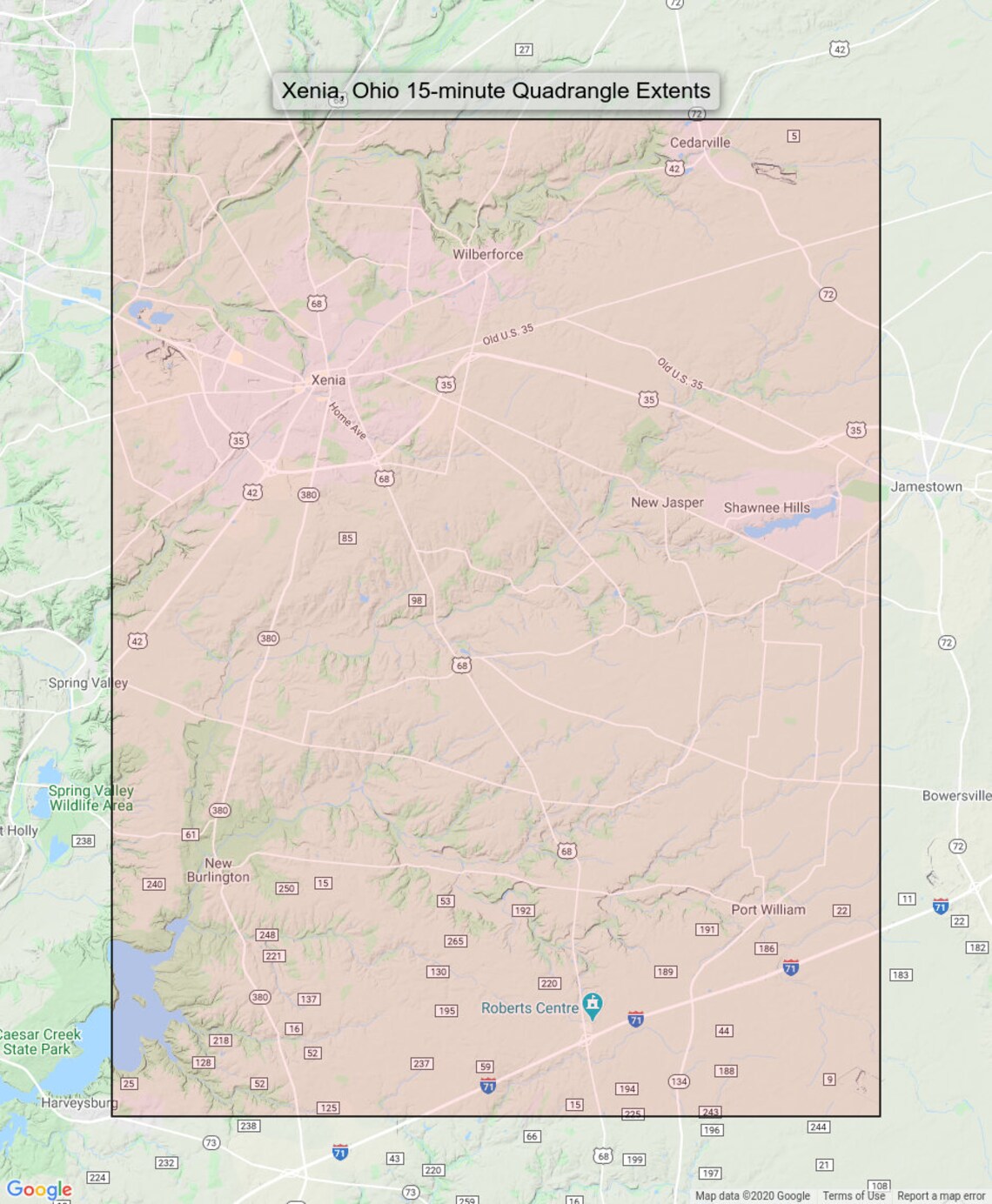 Xenia Port William Cedarville Ohio Vintage Original USGS Topo Etsy