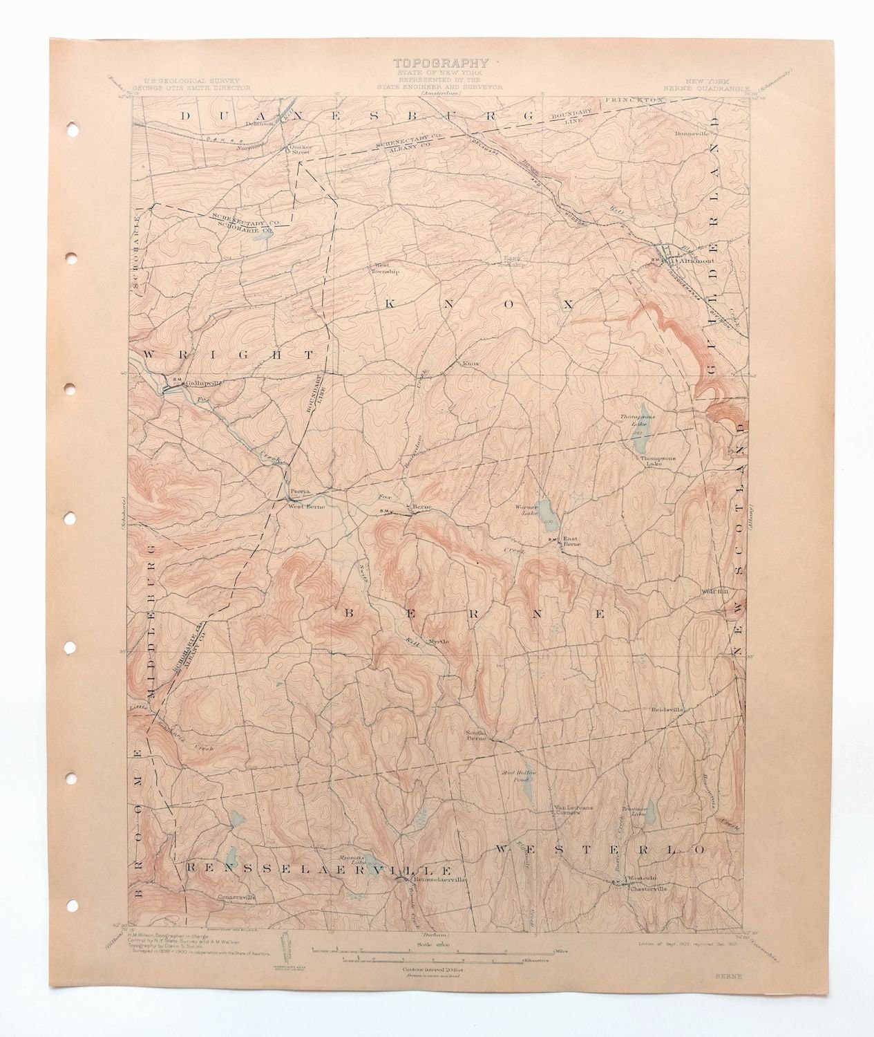 Berne New York Historical Rare Antique Original USGS Topo Map Etsy