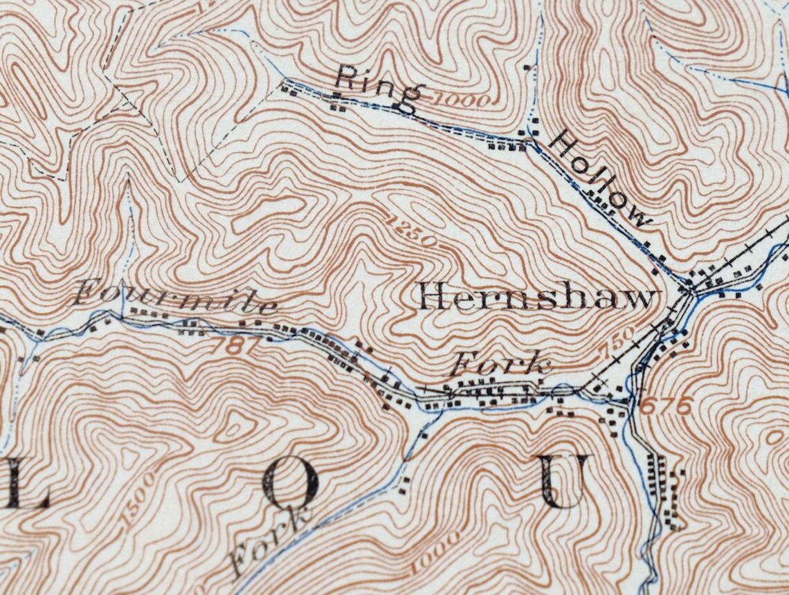 1911 Peytona Marmet West Virginia Histórico Antigüedad Original USGS