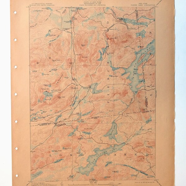 Lake Tupper Map Etsy