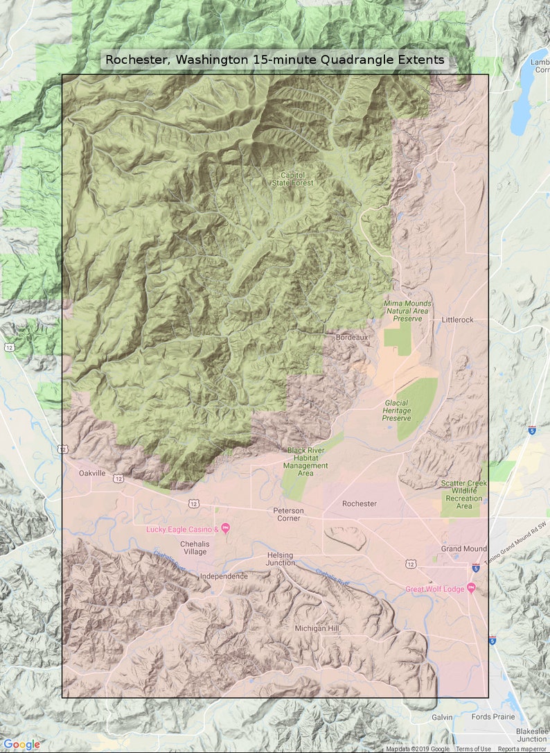 Rochester Washington Vintage Original USGS Topo Map 1953 Grand Etsy