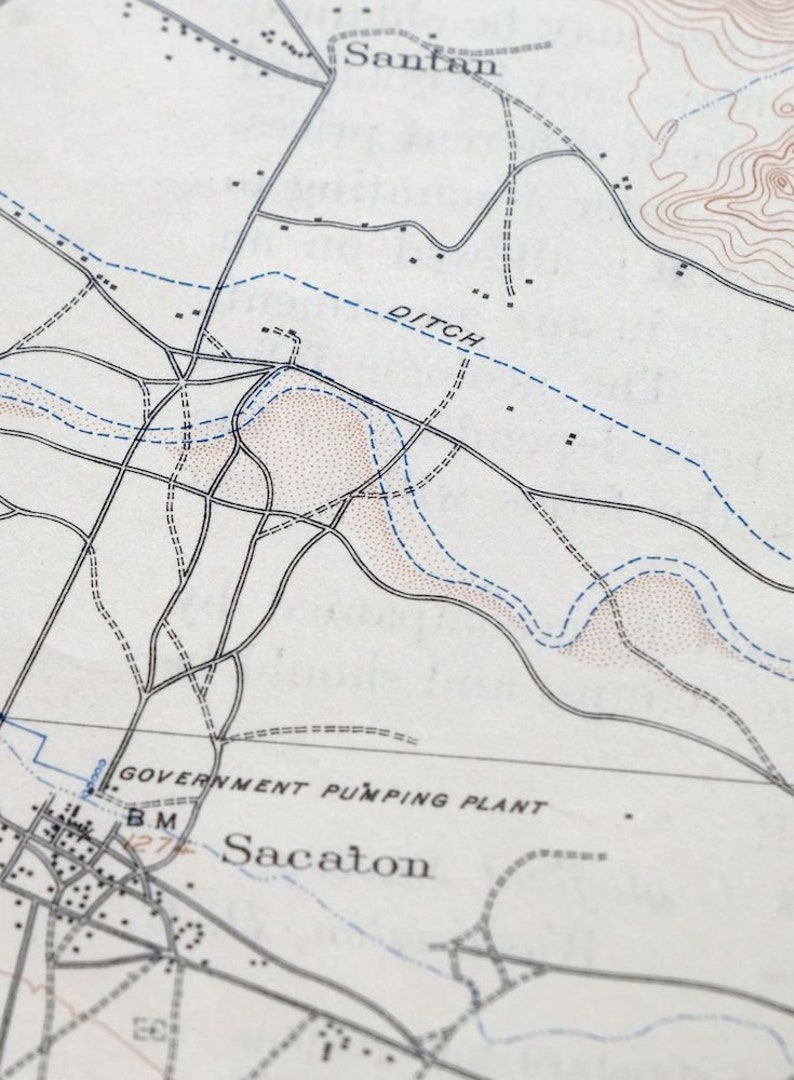 Sacaton Arizona Vintage Original USGS Topo Map 1907 Gilbert Etsy