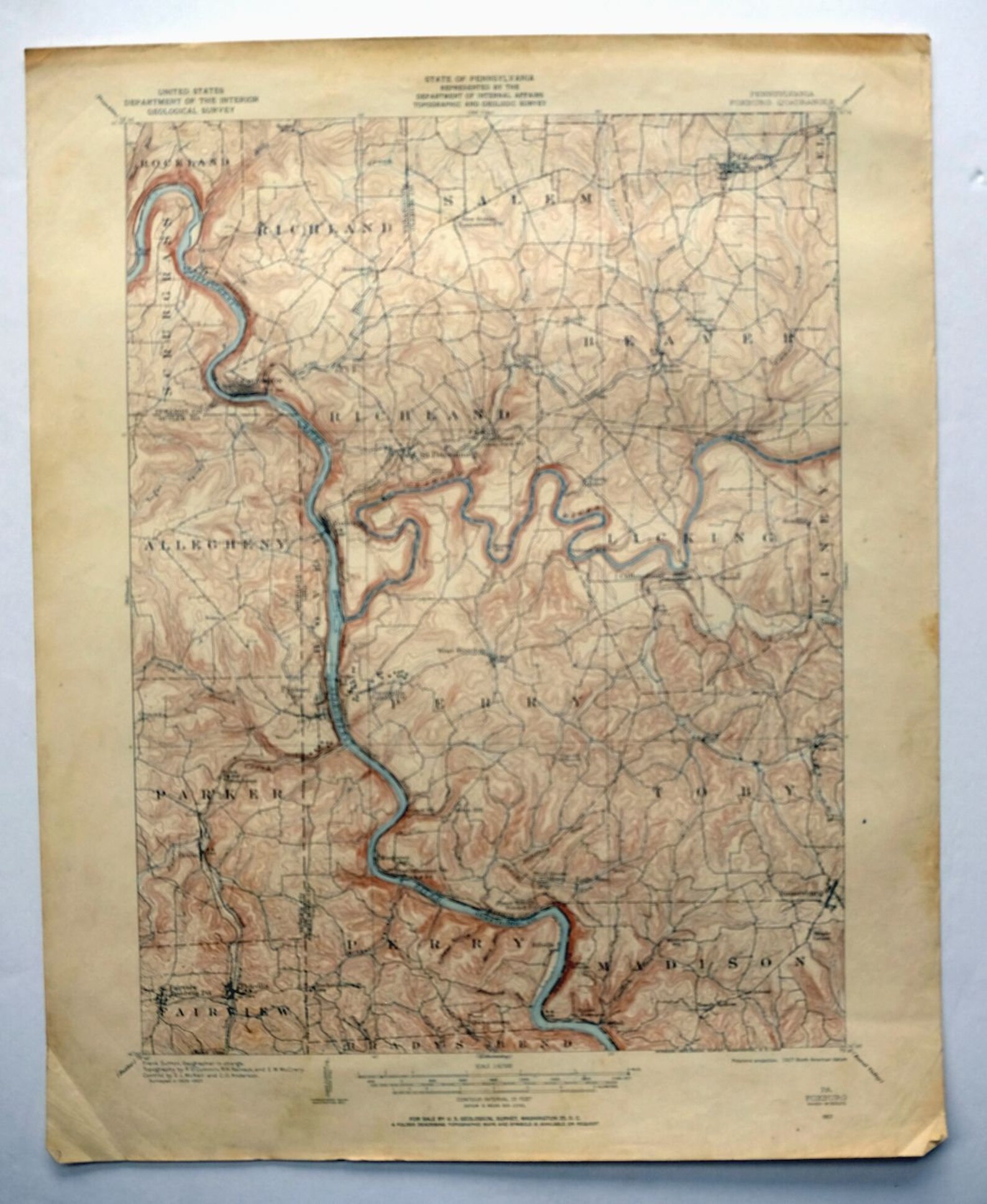 Foxburg Pennsylvania Vintage Original USGS Topo Map 1907 Knox Etsy