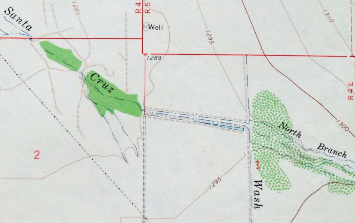 Stanfield Arizona Vintage Original USGS Topo Map 1965 Etsy