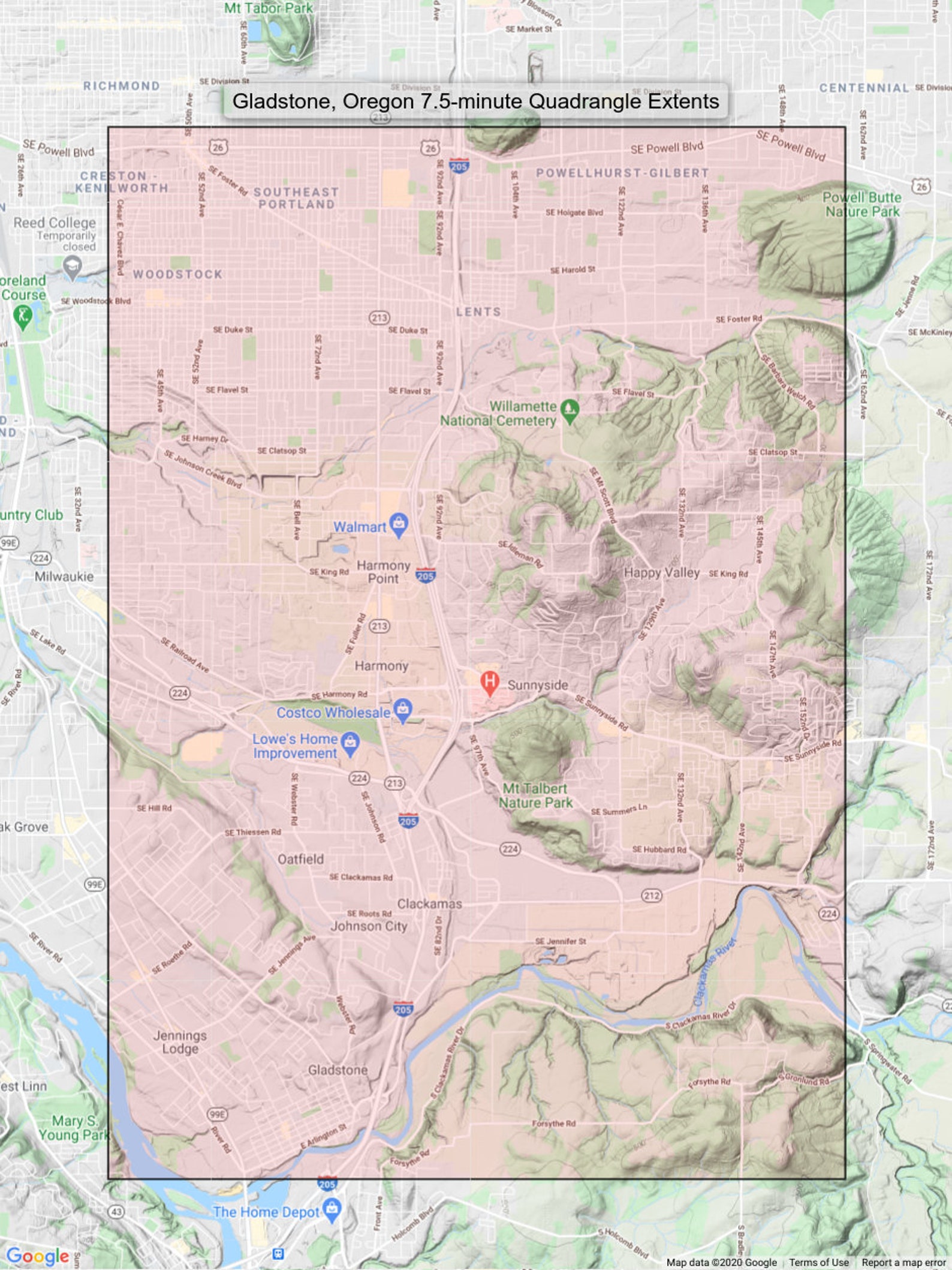 Gladstone Portland Lents Oregon Original USGS Topo Map 1984 Etsy