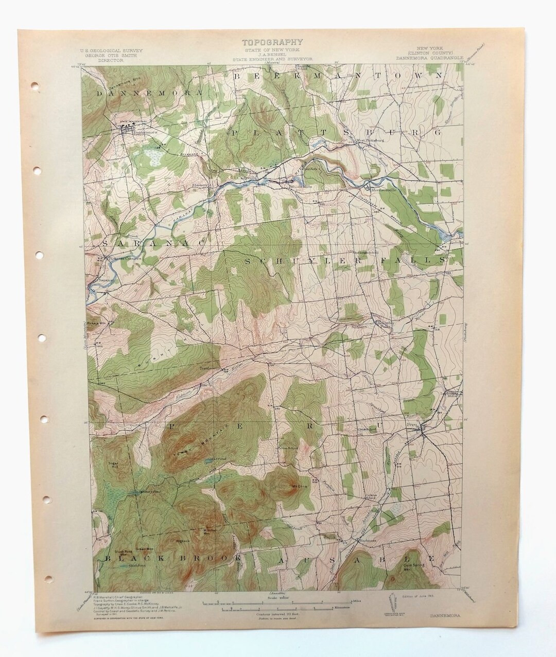 1913 Dannemora Peru Morrisonville New York Historical Antique Original