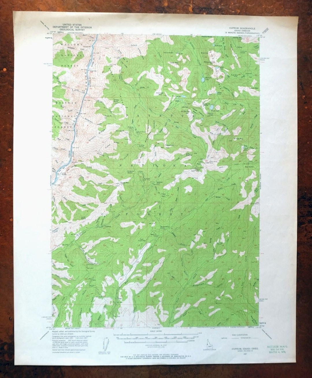 Cuprum Helena Seven Devils Idaho Oregon Vintage Original USGS Etsy