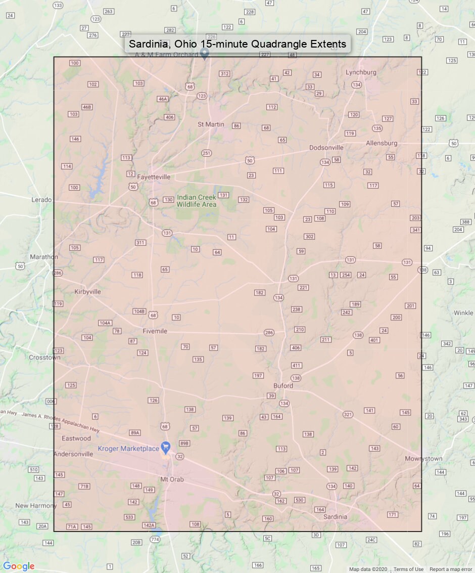1917 Sardinia Ohio Historical Antique Original USGS Topo Map Etsy 日本