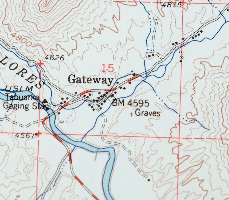 Gateway Colorado Vintage Original USGS Topo Map 1960 Sewemup Etsy