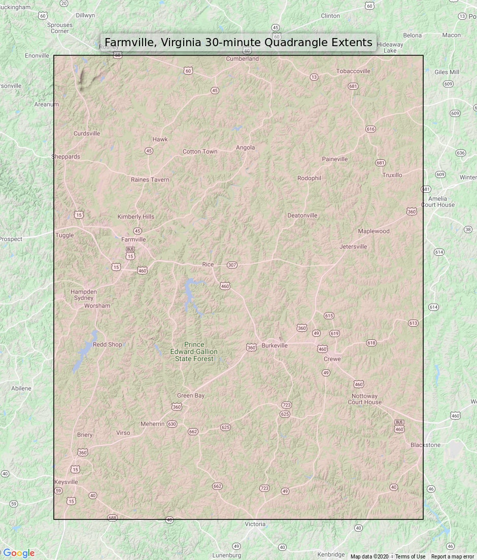 Farmville Keysville Cumberland Virginia Historical Antique Original