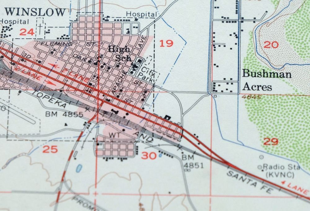 Winslow Arizona Vintage Original USGS Topo Map 1954 15minute Etsy Canada