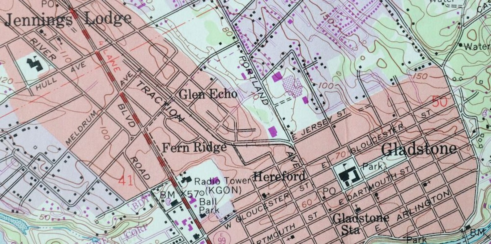Gladstone Portland Lents Oregon Original USGS Topo Map 1984 Etsy