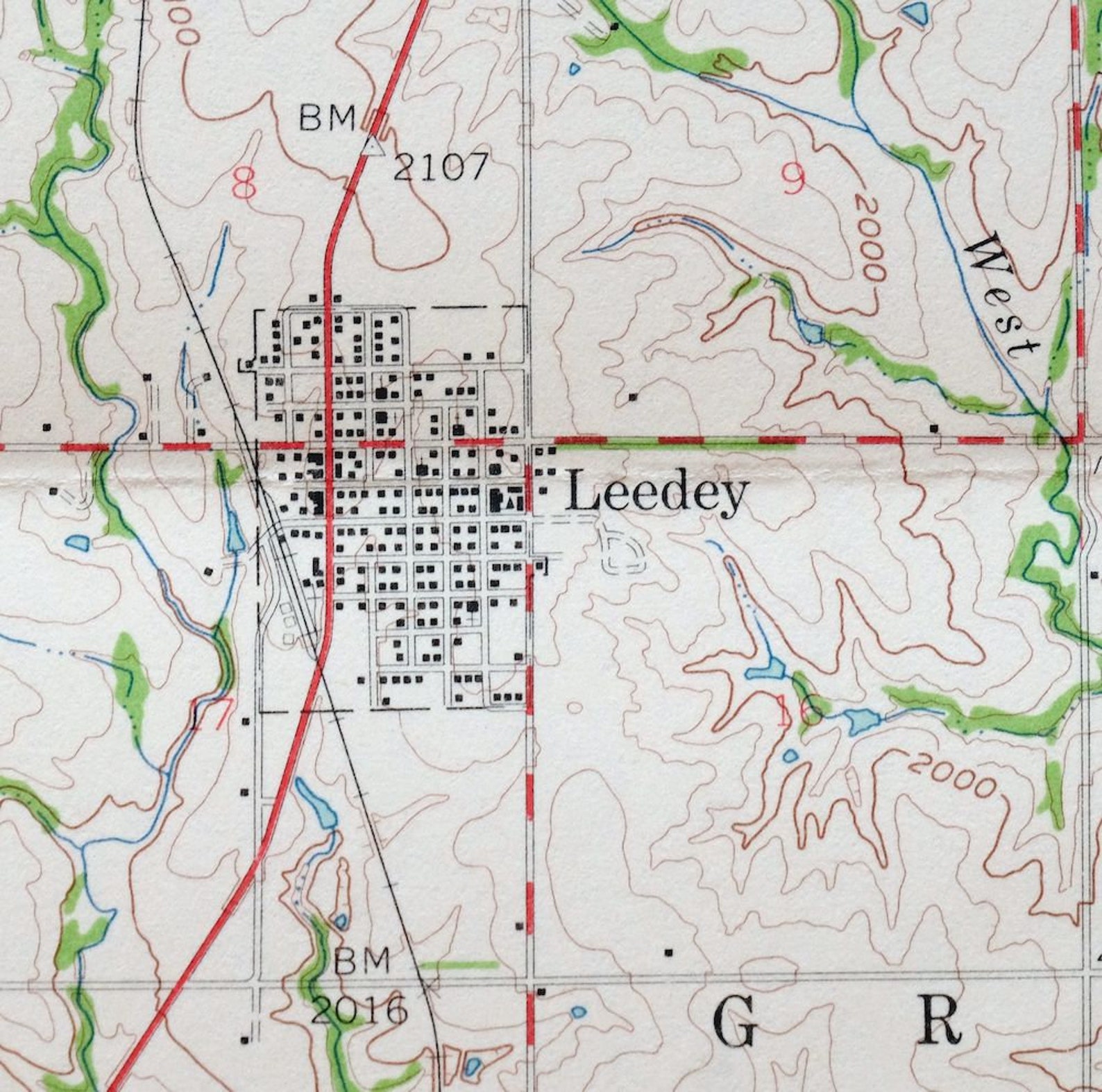 Leedey Oklahoma Vintage Original USGS Topo Map 1961 15minute Etsy