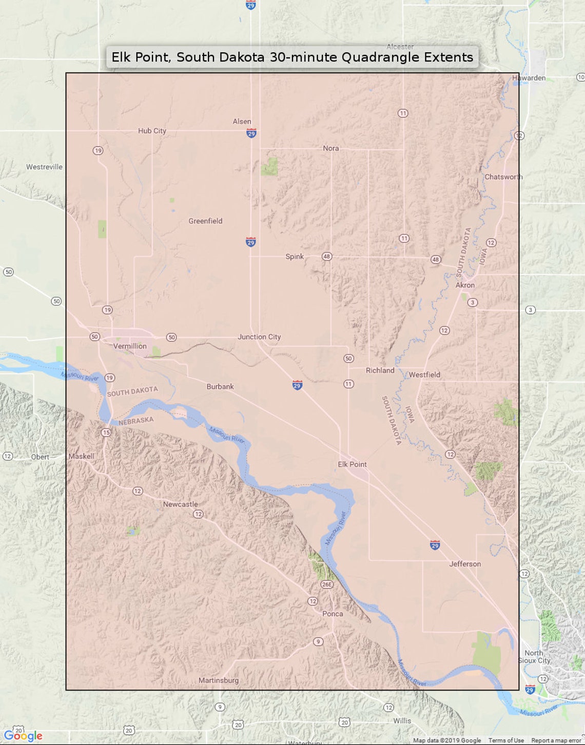 Elk Point South Dakota Iowa Vintage Original USGS Topo Map Etsy