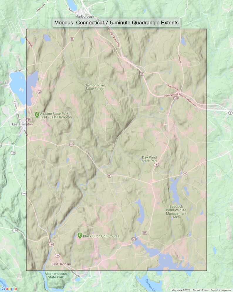 1946 Moodus Connecticut Vintage Original USGS Topographic Map Etsy