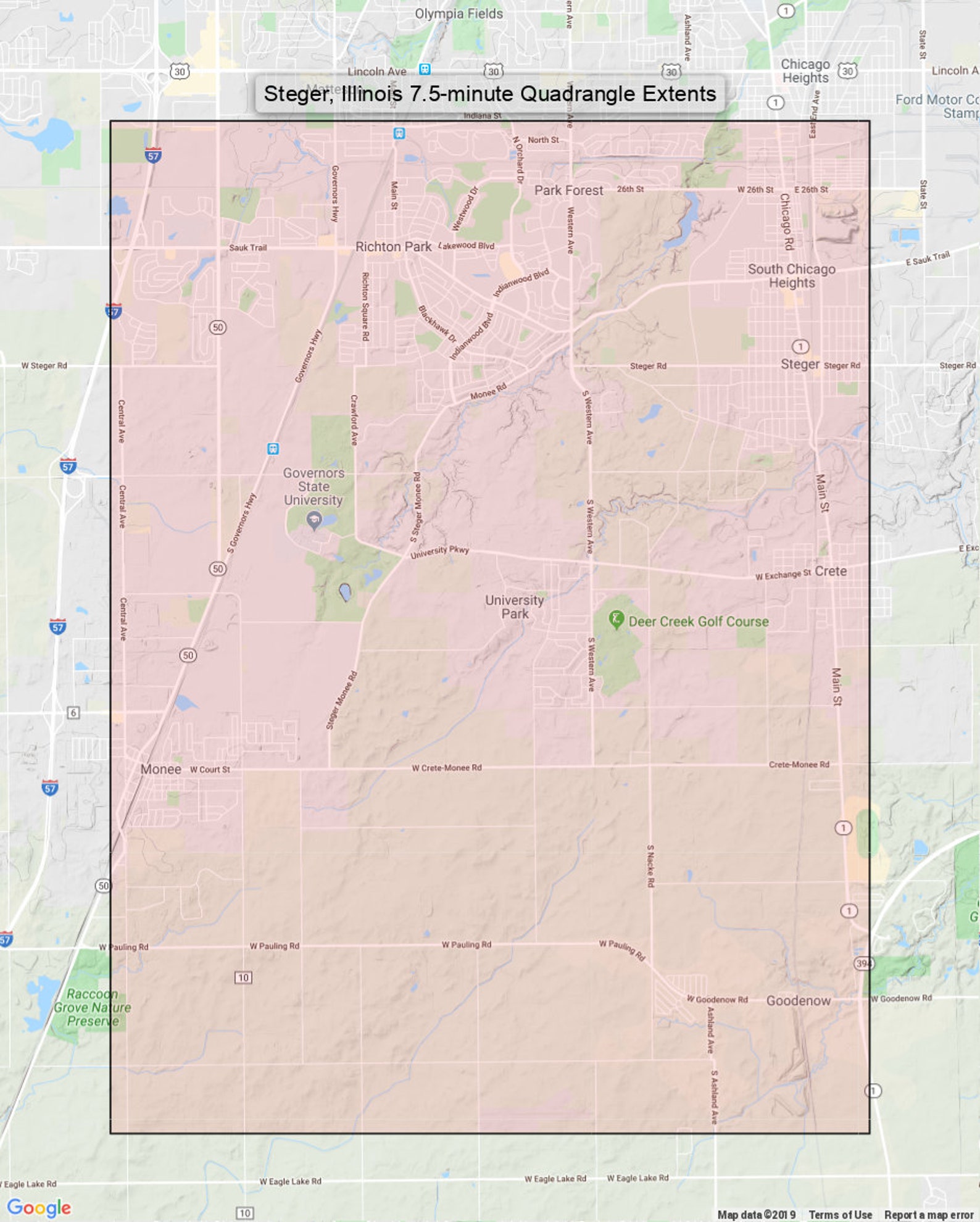 Steger Illinois Vintage Original USGS Topo Map 1973 Chicago Etsy