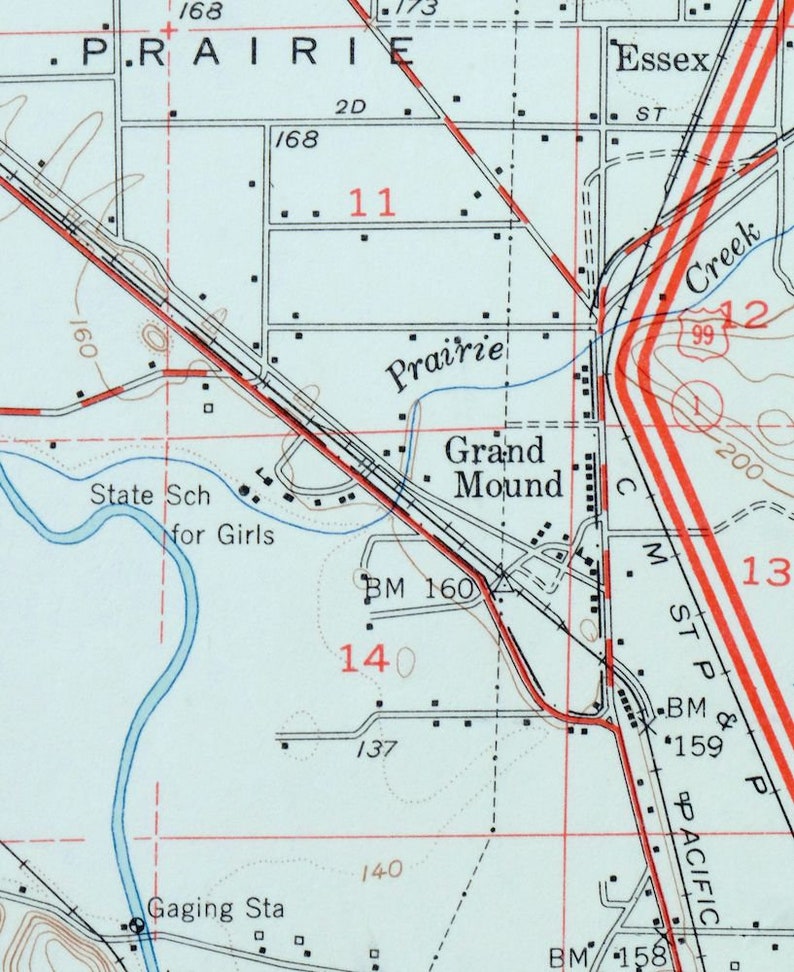 Rochester Washington Vintage Original USGS Topo Map 1953 Grand Etsy