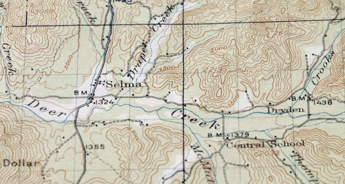 1918 Kerby Oregon California Histórico Antiguo Original USGS Topo Mapa