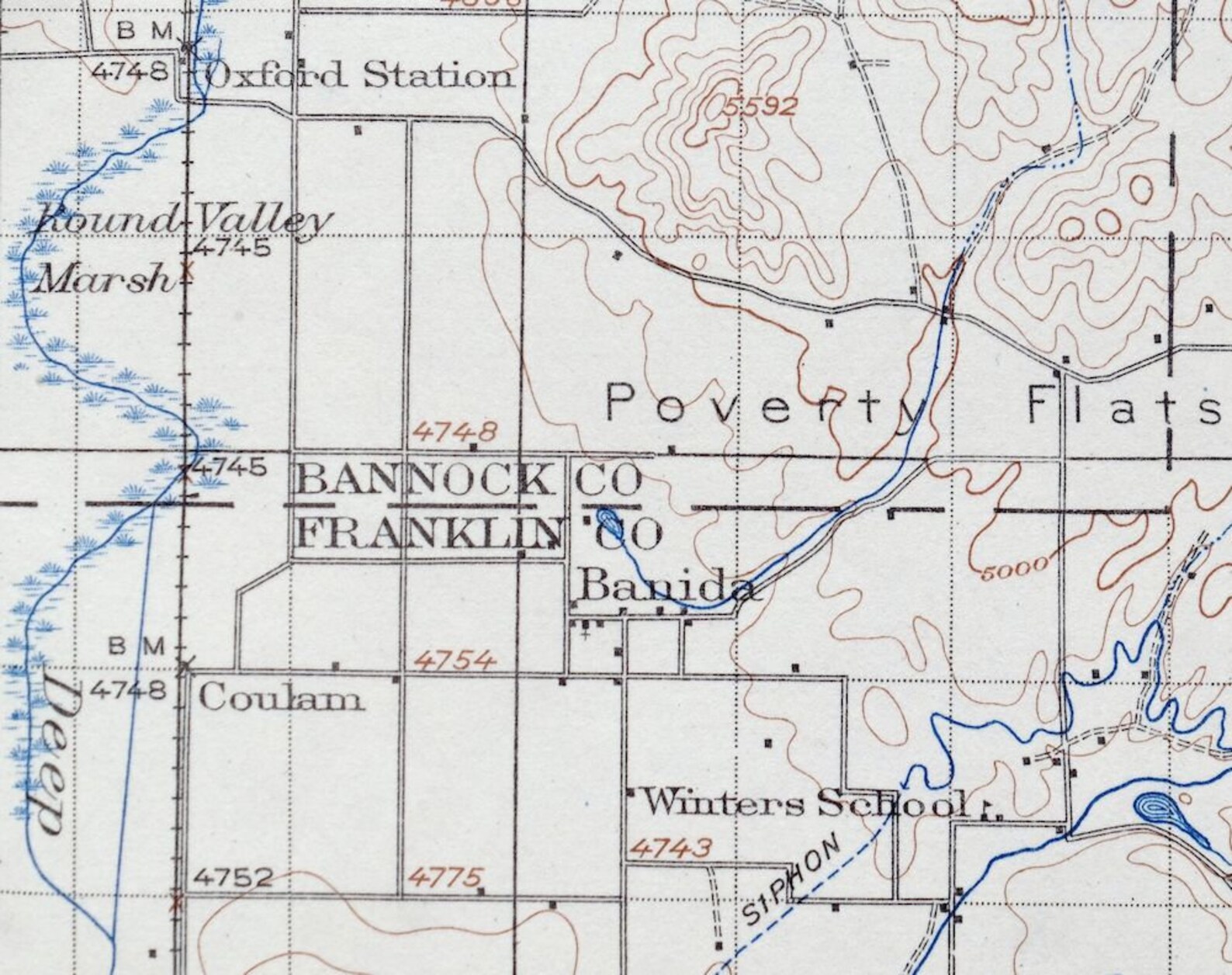 Preston Thatcher Weston Idaho Vintage Original USGS Topo Map Etsy