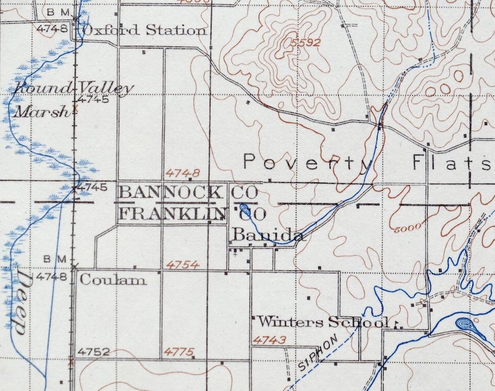 Preston Thatcher Weston Idaho Vintage Original USGS Topo Map Etsy
