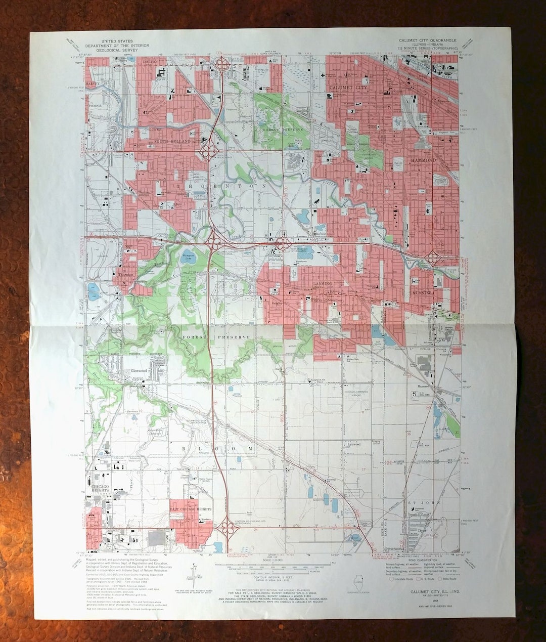 Calumet City Chicago Heights Harvey Illinois Indiana Vintage Original