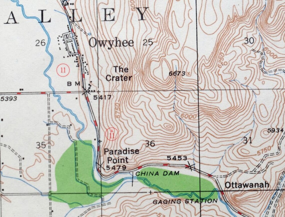 Owyhee Duck Valley Nevada Idaho Vintage Original USGS Topo Map Etsy