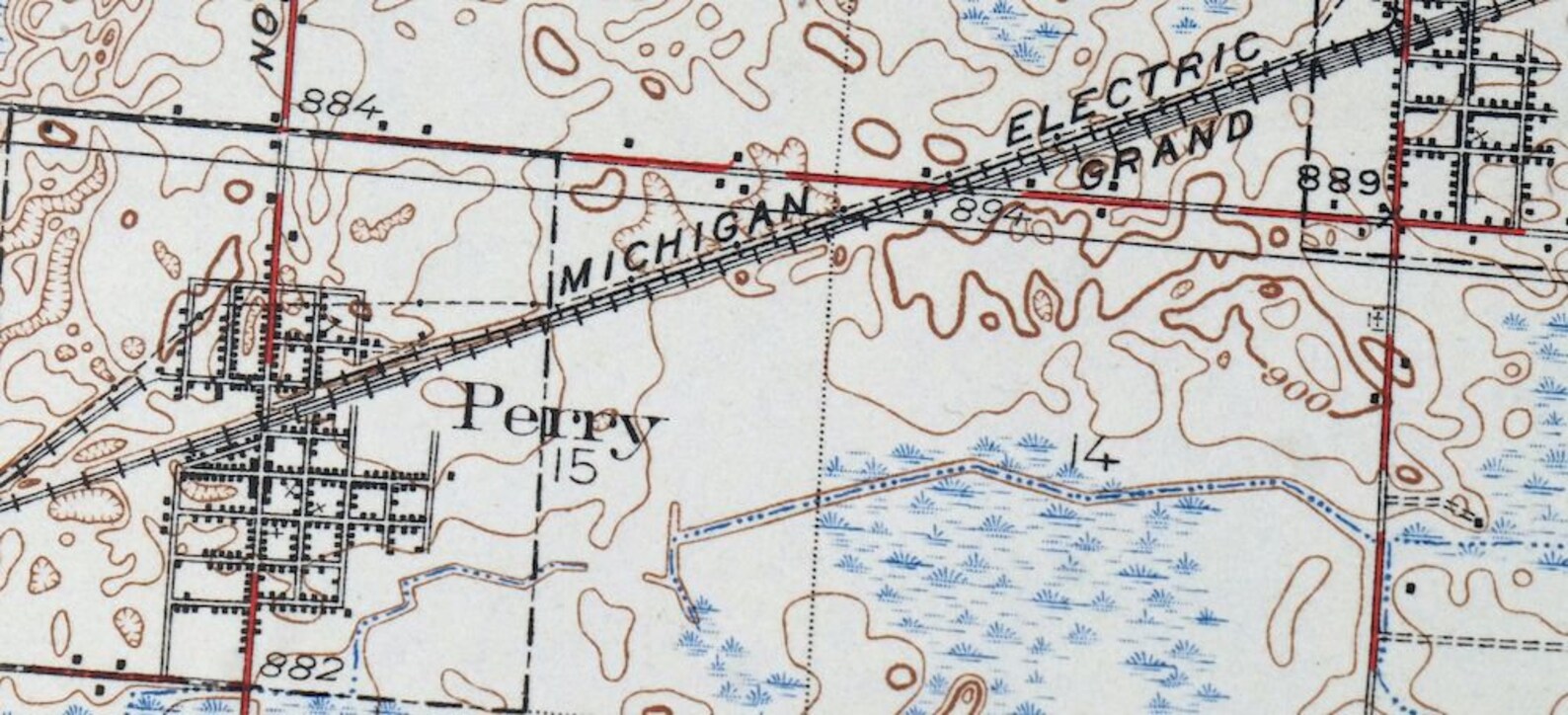 1929 Corunna Michigan Vintage Original USGS Topo Map Owosso 15minute
