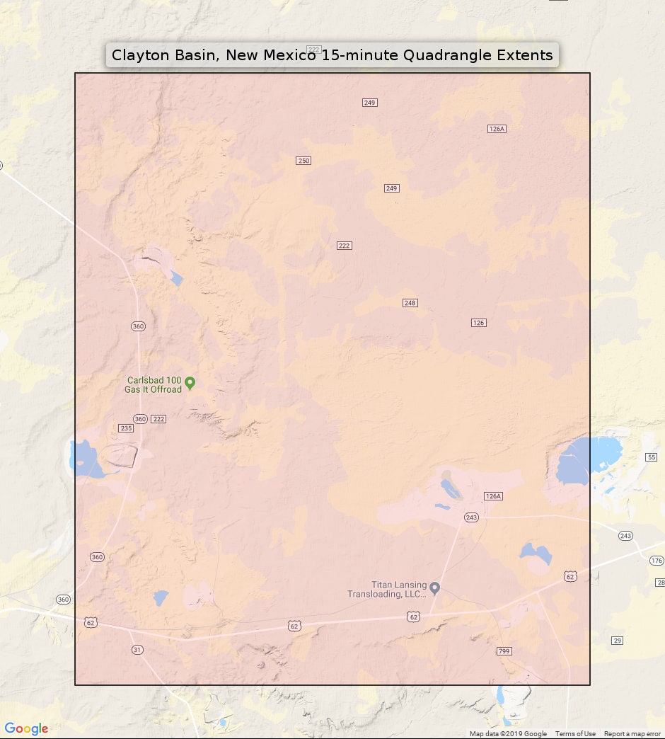 Clayton Basin New Mexico Vintage Original USGS Topographic Map Etsy