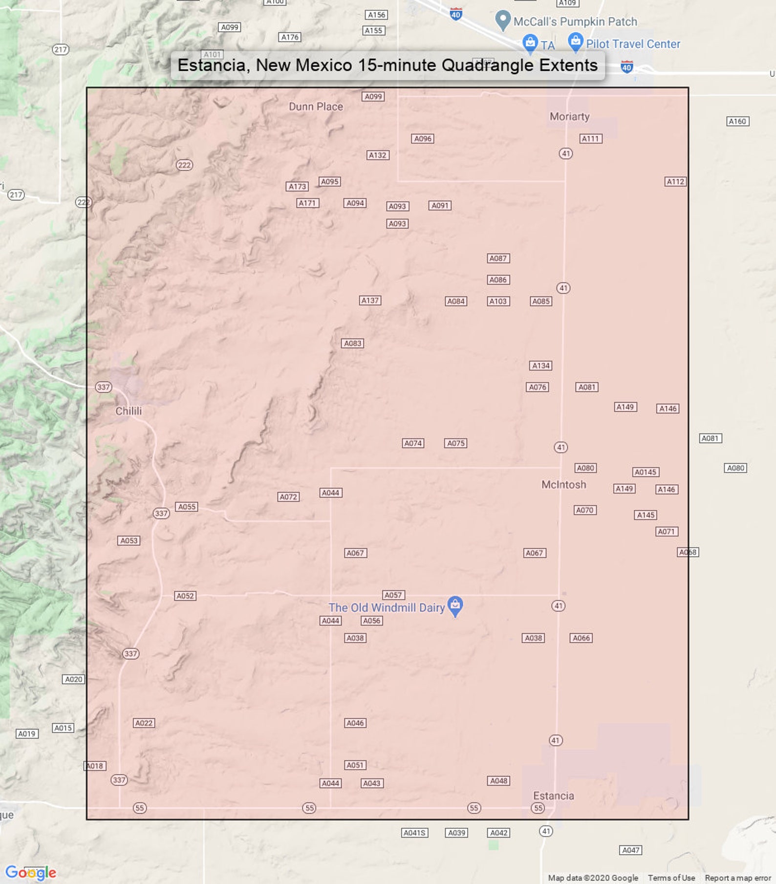 Estancia Moriarty New Mexico Vintage Original USGS Topo Map Etsy.de